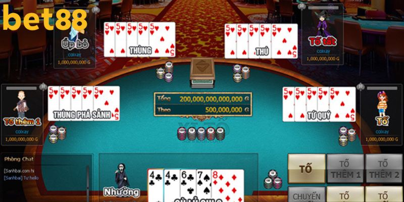 Xì tố là game bài nổi đình nổi đám tại nhà cái bet88